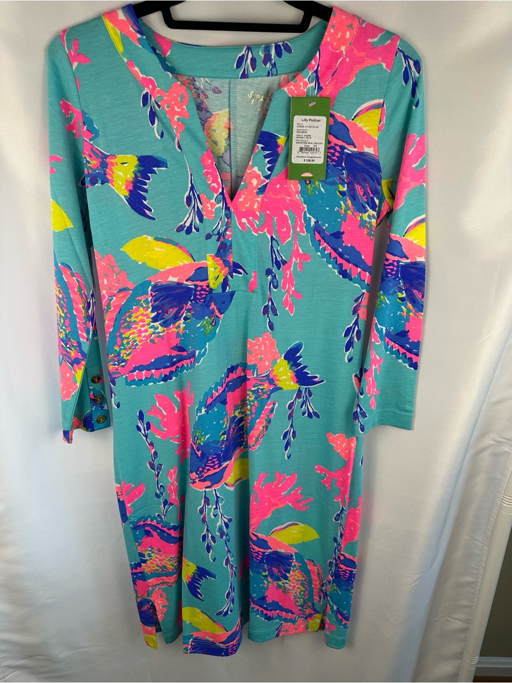 Lilly Pulitzer NWT,XS riva dress shorely blue sandstorm, 24355414rc8,
